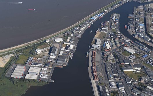 Luftaufnahme von einem Gewerbepark in Bremerhaven | © BIS Wirtschafsförderung Bremerhaven
