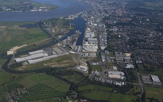 Luftaufnahme von einem Gewerbegebiet in Bremerhaven. | © BIS Wirtschaftsförderung Bremerhaven