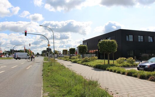 Straße mit Grünsteifen und Gebäuden | © BIS Wirtschaftsförderung Bremerhaven