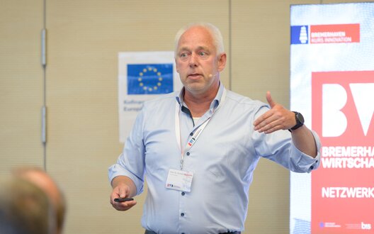 Prof. Dr. Büskens auf dem Wirtschaftsdialog in Bremerhaven | © BIS / Antje Schimanke